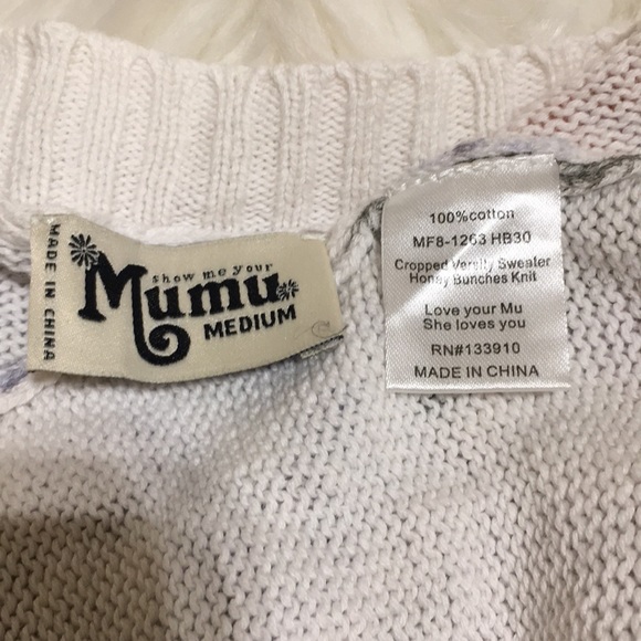NWOT Show Me Your Mumu Cropped Varsity KnitSweater - Picture 9 of 11
